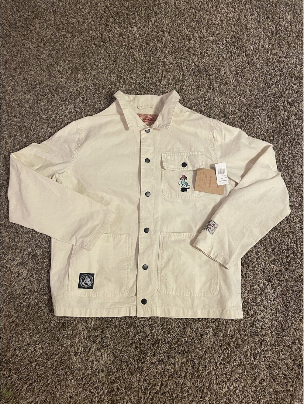 Cream Earth Canvas Jacket Brooklyn Cloth size L